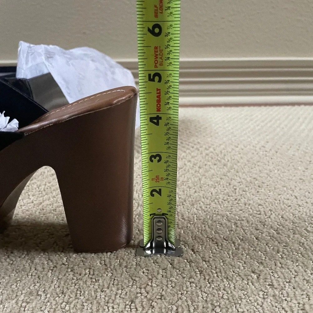 Refresh Black Faux Suede Platform Sandals (8) - Picture 5 of 7